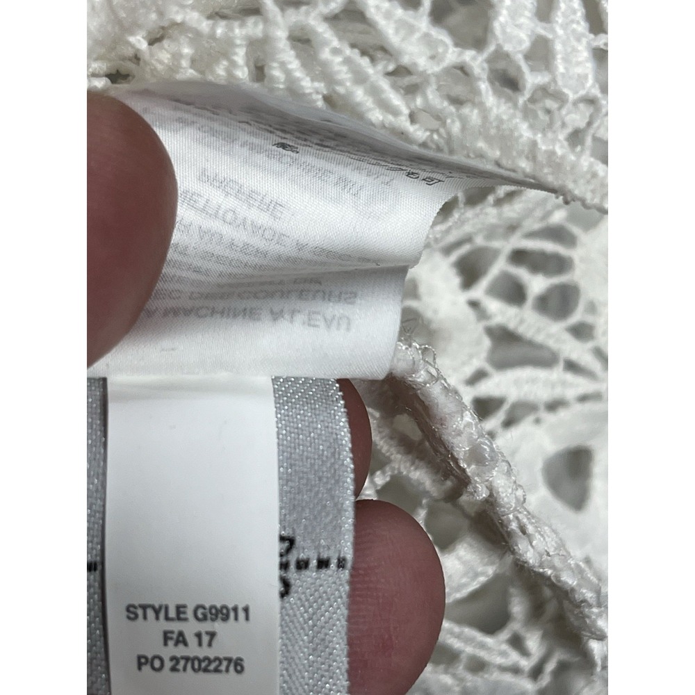 J CREW White Daisy Lace Boxy Top Blouse Bell-Sleeve Sz 2 Boho Floral Whimsy - Picture 12 of 15
